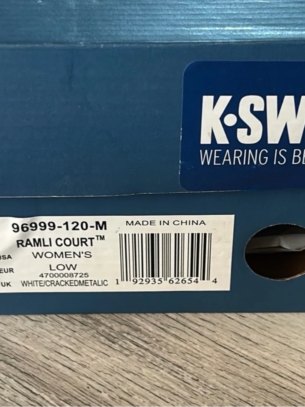 K-Swiss Ramli Court low top sneakers white size 7.5 new